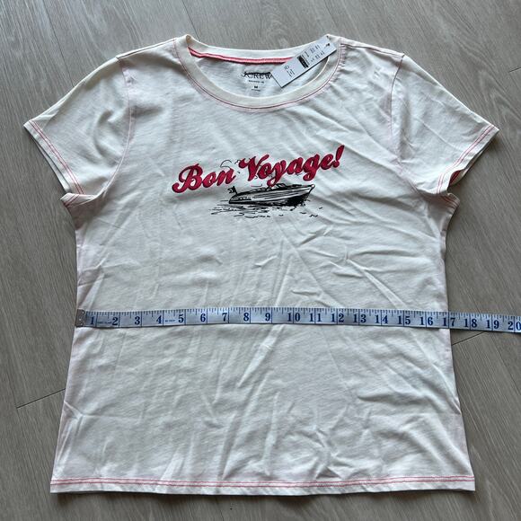 J Crew Bon Voyage Broken In Tee Womens Medium - Picture 6 of 10
